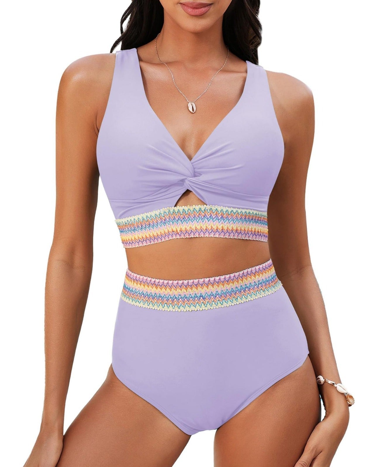 SELENA | BIKINI A VITA ALTA CON DETTAGLI ETNICI