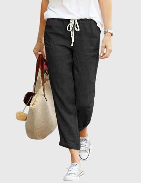 GIORGIA | PANTALONI IN LINO CON COULISSE REGOLABILE