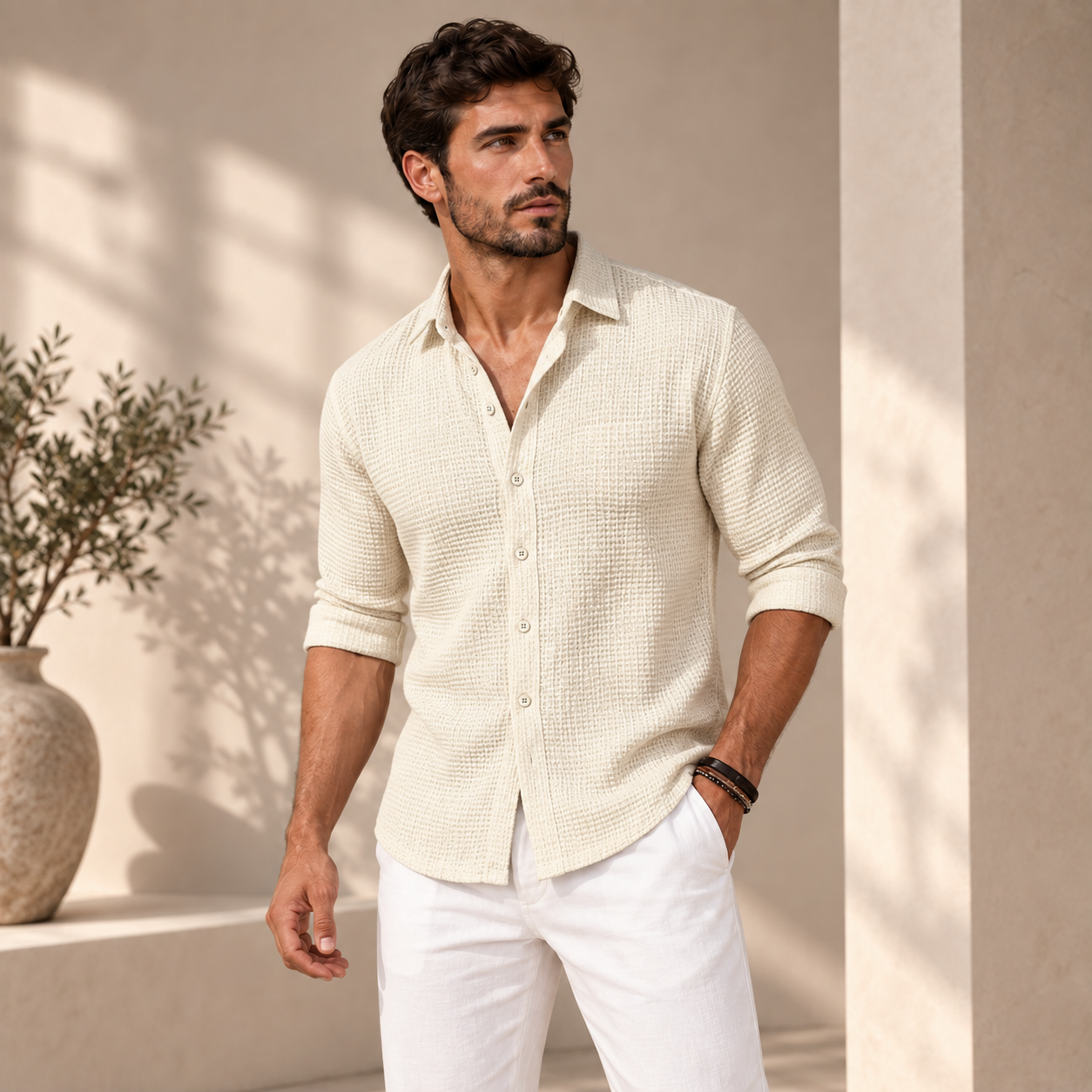 Andrea | Camicia Testurizzata Elegante Premium