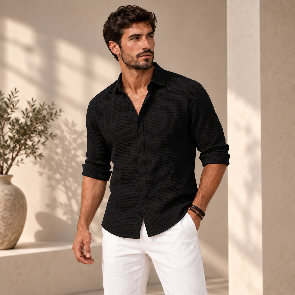 Andrea | Camicia Testurizzata Elegante Premium