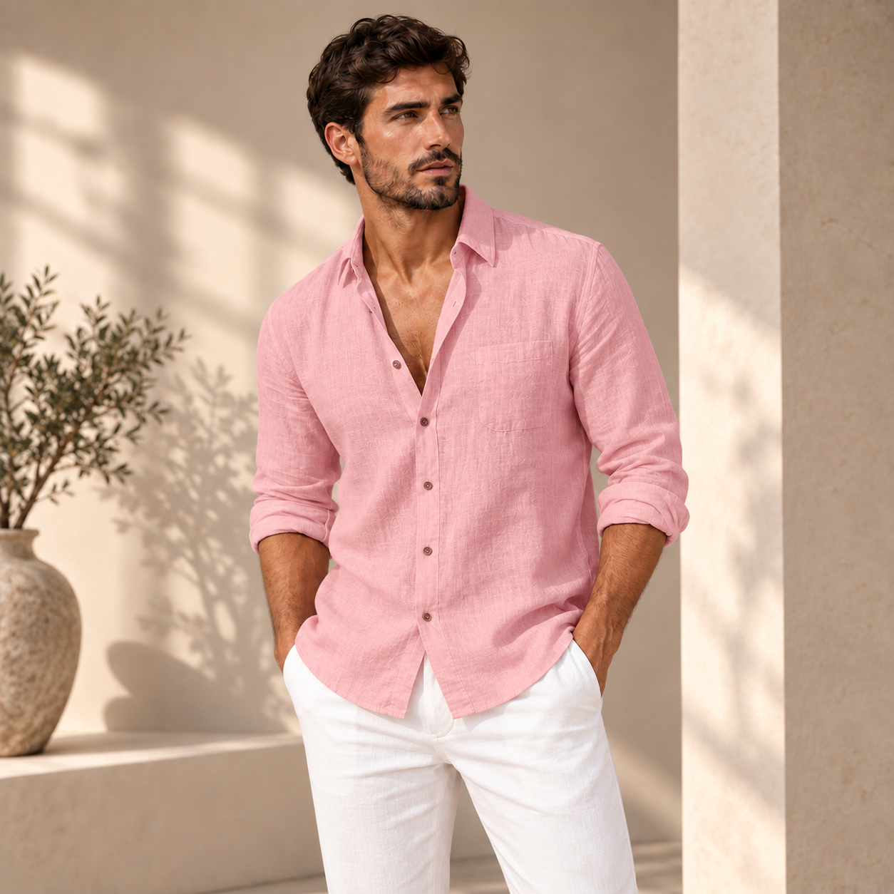 Damiano | Camicia in Lino Elegante Premium
