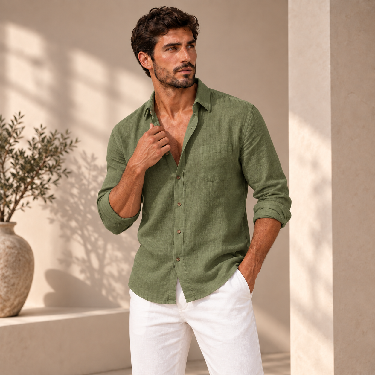 Damiano | Camicia in Lino Elegante Premium