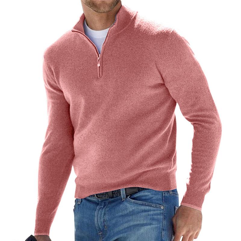 Federico | Maglione Grigio Chiaro Mezza Zip