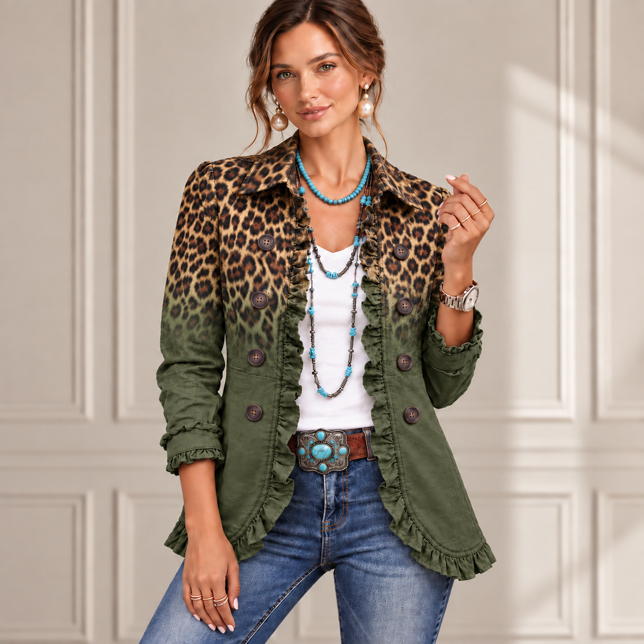 Fiamma | Giacca Ombré Leopardo
