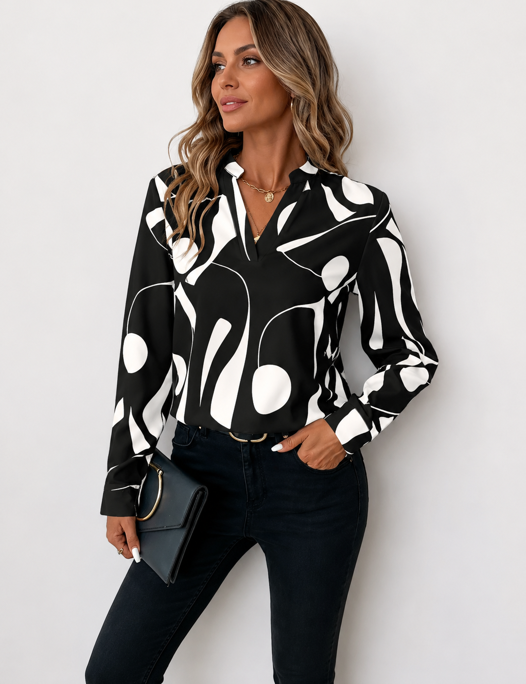 SOFIA | BLUSA ELEGANTE A STAMPA ASTRATTA